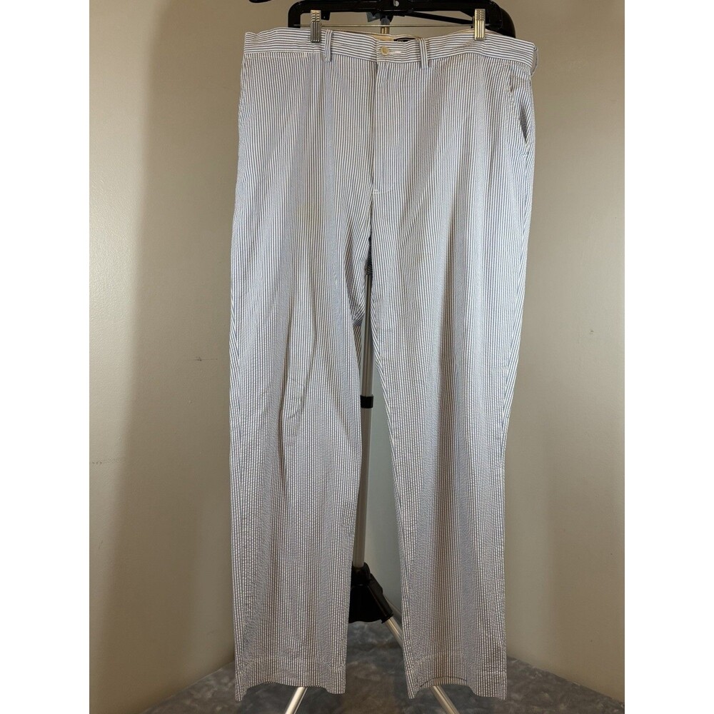 VTG Polo Ralph Lauren Suffield Pants 40x32 Chino Blue Striped Seersucker